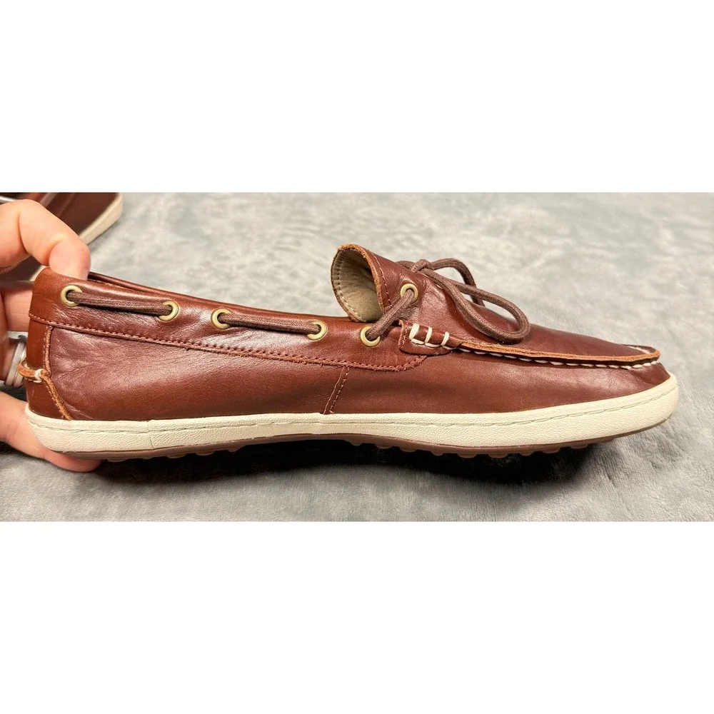 Cole Haan Boat Shoes Mens 10M Brown Leather Lace Up Deck Casual